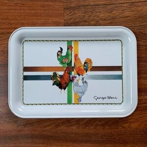 Georges Blanc tray or snack dish chickens 9.5”X6.75”
